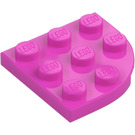 LEGO Mörkrosa Platta 3 x 3 Runda Hörn (30357)