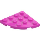 LEGO Dunkelpink Platte 4 x 4 Rund Ecke (30565)