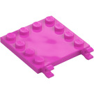 LEGO Dunkelpink Platte 4 x 4 mit Clips (Keine Lücke in Clips) (11399)