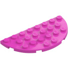 LEGO Dunkelpink Platte 4 x 8 Rund Hälfte Kreis (22888)