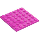 LEGO Rose Foncé assiette 6 x 6 (3958)