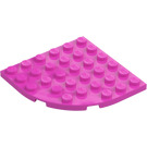 LEGO Dark Pink Plate 6 x 6 Round Corner (6003)