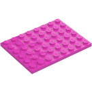 LEGO Dark Pink Plate 6 x 8 (3036)