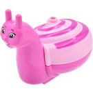 LEGO Dunkelpink Snail mit Pink Swirl und Smiley Gesicht