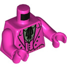 LEGO Donkerroze The Joker met Dark Roze Pak en Open Mond Grijns Minifiguur Torso (973 / 76382)