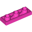 LEGO Dark Pink Tile 1 x 3 Inverted with Hole (35459)
