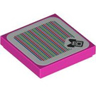 LEGO Dark Pink Tile 2 x 2 with Birdo Scanner Code with Groove (3068 / 102315)