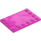 LEGO Tmavě růžová Dlaždice 4 x 6 s Cvočky na 3 Edges (6180)