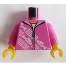 LEGO Dark Pink Torso Hoodie with Fish Pattern (973 / 76382)