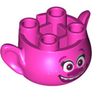 LEGO Rose Foncé Troll Tête avec Poppy Face avec Open Bouche Smile (66241)