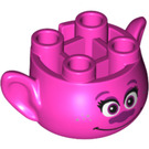 LEGO Dunkelpink Troll Kopf mit Poppy Smile (66201)
