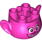LEGO Dunkelpink Troll Kopf mit Poppy smile (66241)