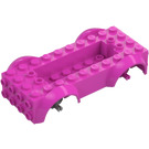 LEGO Donkerroze Voertuig Basis met Medium Stone Grijs Wiel Holders (1813 / 12622)