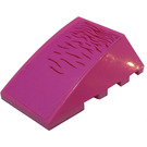 LEGO Dark Pink Wedge 4 x 4 Triple Curved without Studs with Red Wavy Lines (Abilisk Skin) Sticker (47753)