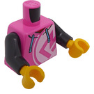 LEGO Mörkrosa Kvinna - Dark Rosa Huvtröja Minifigur Kropp (973 / 76382)