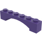 LEGO Mörklila Båge 1 x 6 Upphöjd båge (92950)