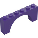 LEGO Mörklila Båge 1 x 6 x 2 Medeltjock topp (15254)