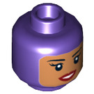 LEGO Dunkelviolett Batgirl - Smiling Minifigure Kopf (Einbau-Vollbolzen) (3626 / 29423)