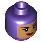 LEGO Dark Purple Batgirl, (yellow cape) - Dimensions Story Pack Minifigure Head (Recessed Solid Stud) (3626 / 32801)
