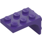 LEGO Mörklila Fäste 3 x 2 med Platta 2 x 2 Downwards (69906)