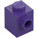 LEGO Dunkelviolett Stein 1 x 1 mit Noppe auf Ein(e) Seite (87087)