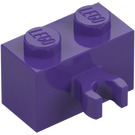 LEGO Dark Purple Brick 1 x 2 with Vertical Clip with Open 'O' Clip (42925 / 95820)