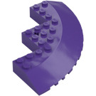 LEGO Dark Purple Brick 10 x 10 Round Corner with Tapered Edge (58846)