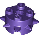 LEGO Dark Purple Brick 2 x 2 Round with Spikes (27266)