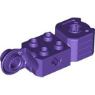 LEGO Dark Purple Brick 2 x 2 with Axle Hole, Vertical Hinge Joint, and Fist (47431)
