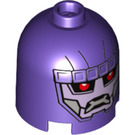 LEGO Dunkelviolett Stein 2 x 2 x 1.7 Rund Zylinder mit Dome oben mit 'Sentinel' Gesicht, Rote Augen (Sicherheitsnoppe) (18044 / 30151)