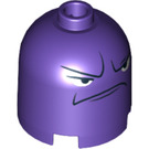LEGO Dunkelviolett Backstein 2 x 2 x 1.7 Runden Zylinder mit Dome oben mit 'Stretch' the Oktopus Gesicht (Sicherheitsbolzen) (30151 / 90838)