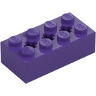 LEGO Tumma purppura Palikka 2 x 4 jossa Akseli Reiät (39789)