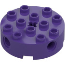 LEGO Dark Purple Brick 4 x 4 Round with Holes (6222)