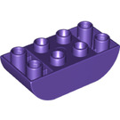 LEGO Dark Purple Duplo Brick 2 x 4 with Curved Bottom (98224)