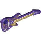 LEGO Dunkles Violett Electric Guitar mit Gold Neck und Patterns mit Stern (11640 / 21142)