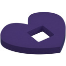 LEGO Dark Purple Felt Heart 3 x 4 with Square Hole (66826)