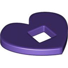 LEGO Dark Purple Felt Heart 3 x 4 with Square Hole (66826)