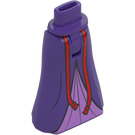 LEGO Dark Purple Friends Hip with Long Skirt with Red Drawstrings (Thin Hinge) (36187)