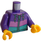 LEGO Morado oscuro Chica con Dark Morado Chaqueta Minifigura Torso (973 / 76382)