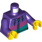 LEGO Donkerpaars Girl met Dark Purple Jacket Minifig Torso (973 / 76382)