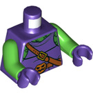 LEGO Dark Purple Green Goblin with Bright Green Skin and Pumpkin Belt Minifig Torso (973 / 76382)