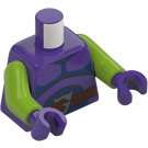 LEGO Dark Purple Green Goblin with Lime Skin and Medium Legs with Dark Blue Stomach Minifig Torso (973 / 76382)