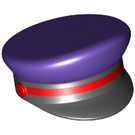 LEGO Violet foncé Chapeau avec bord avec rouge Line (12895 / 65174)