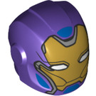 LEGO Violet Foncé Casque avec Lisse De Face avec Gold Faceplate et Bleu Highlights (28631 / 66636)