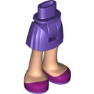 LEGO Donkerpaars Heup met Basic Gebogen Skirt met Magenta Shoes met dik scharnier (23896 / 35614)