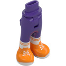 LEGO Morado oscuro Cadera con Pants con Naranja shoes (2277)