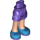 LEGO Dark Purple Hip with Rolled Up Shorts with Blue Shoes with Purple Laces with Thick Hinge (35556 / 35557)