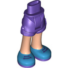 LEGO Violet foncé Hanche avec Rolled En haut Shorts avec Bleu Shoes avec Purple Laces avec charnière épaisse (35557)