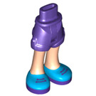 LEGO Dark Purple Hip with Rolled Up Shorts with Blue Shoes with Purple Laces with Thin Hinge (35557 / 36198)