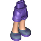 LEGO Dark Purple Hip with Rolled Up Shorts with Sand Blue Shoes, Dark Purple Laces with Thick Hinge (11403 / 35557)